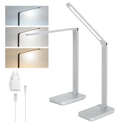 Brilagi - LED-dæmpbar berøringsfølsom bordlampe med trådløs QI-opladning MODO CHARGE LED/7W/5V 3000/4000/6000K hvid