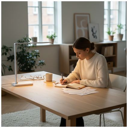 Brilagi - LED-dæmpbar berøringsfølsom bordlampe med trådløs QI-opladning MODO CHARGE LED/7W/5V 3000/4000/6000K hvid