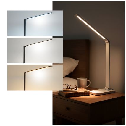 Brilagi - LED-dæmpbar berøringsfølsom bordlampe med trådløs QI-opladning MODO CHARGE LED/7W/5V 3000/4000/6000K hvid
