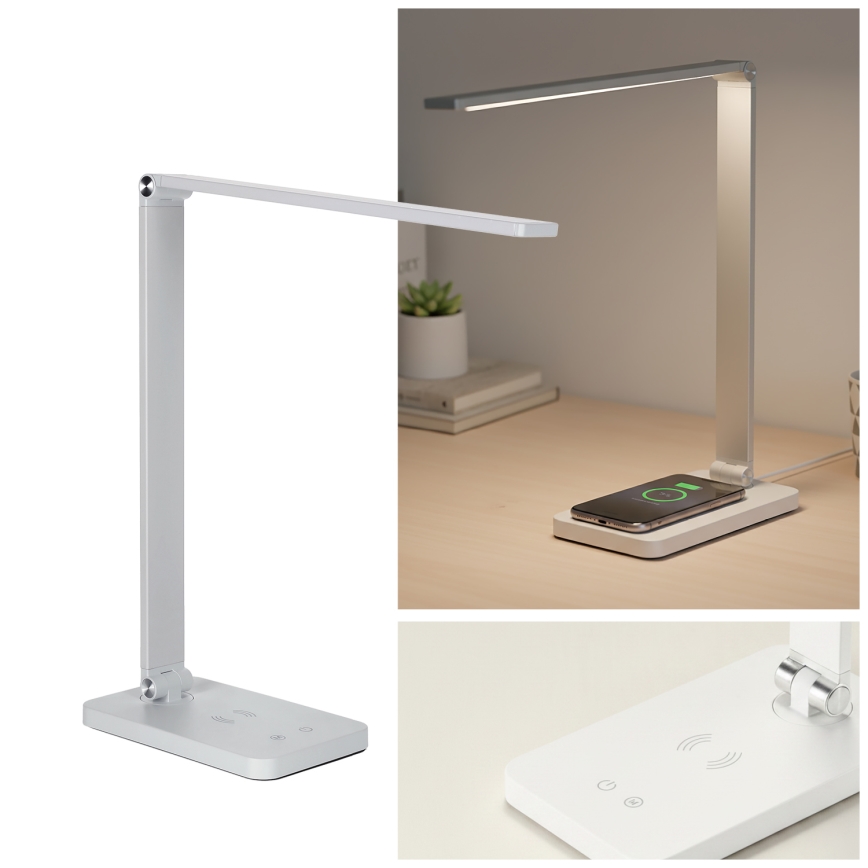 Brilagi - LED-dæmpbar berøringsfølsom bordlampe med trådløs QI-opladning MODO CHARGE LED/7W/5V 3000/4000/6000K hvid