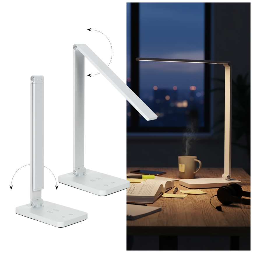 Brilagi - LED-dæmpbar berøringsfølsom bordlampe med trådløs QI-opladning MODO CHARGE LED/7W/5V 3000/4000/6000K hvid