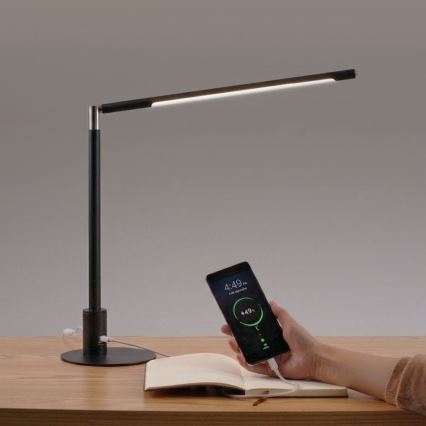Brilagi - Dæmpbar LED-bordlampe med touch og USB-porte VARIO LED/7W/230V 3000-6500K CRI 96 sort