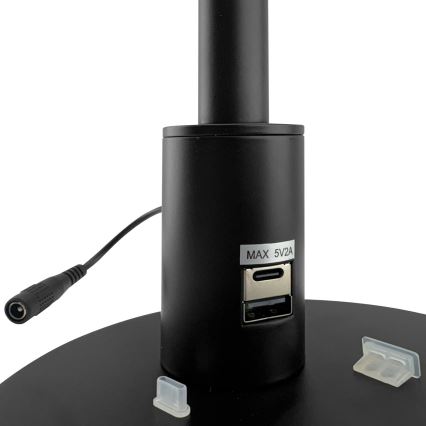 Brilagi - Dæmpbar LED-bordlampe med touch og USB-porte VARIO LED/7W/230V 3000-6500K CRI 96 sort