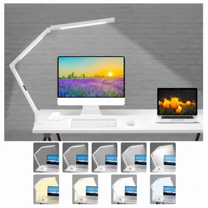 Brilagi - LED-dæmpbar berøringsbetjent fleksibel bordlampe VARIO LED/12W/230V 3000/4000/5000/6500K CRI 92 hvid