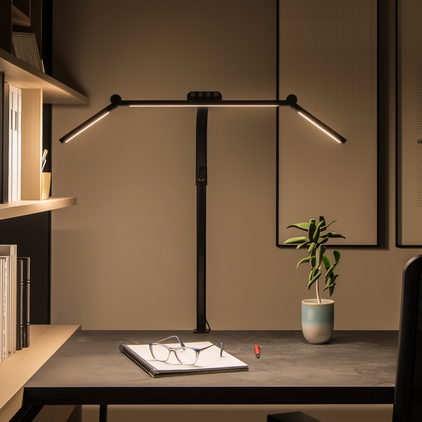 BRILAGI - Dæmpbar berøringsbetjent skrivebordslampe med klemme VARIO LED/24W/230V 3000-6500K CRI 92 sort