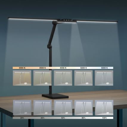 Brilagi - LED Dæmpbar berøringsbetjent bordlampe VARIO LED/24W/230V 3000-6500K CRI 92 sort