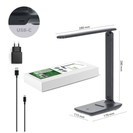 Brilagi - VARIO LED-dæmpbar bordlampe LED/7W/230V 3000/4000/6500K antracit