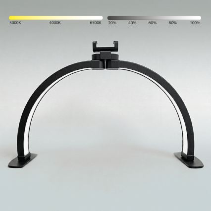Brilagi - LED dæmpbar buet bordlampe med holder RADIO LED/25W/24/230V 3000/4000/6500K sort