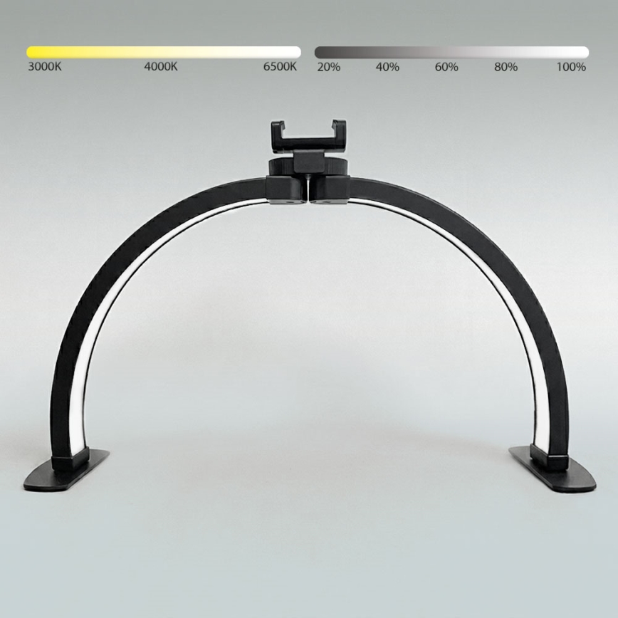 Brilagi - LED dæmpbar buet bordlampe med holder RADIO LED/25W/24/230V 3000/4000/6500K sort