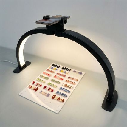 Brilagi - LED dæmpbar buet bordlampe med holder RADIO LED/25W/24/230V 3000/4000/6500K sort