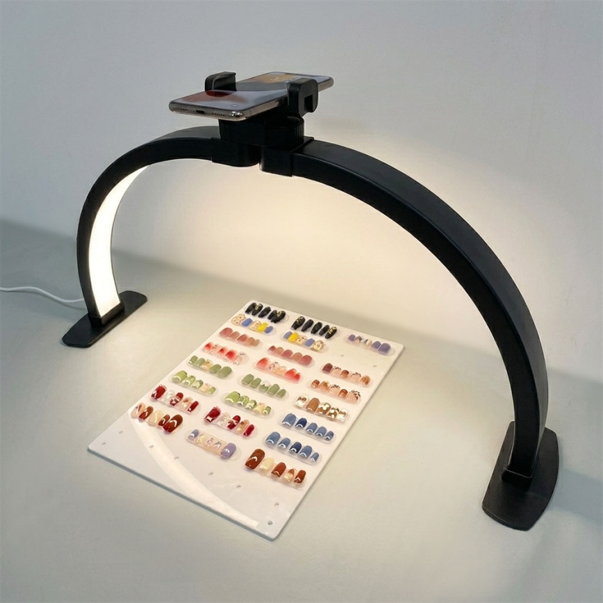 Brilagi - LED dæmpbar buet bordlampe med holder RADIO LED/25W/24/230V 3000/4000/6500K sort