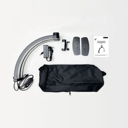 Brilagi - LED dæmpbar buet bordlampe med holder RADIO LED/25W/24/230V 3000/4000/6500K sort