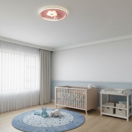 Brilagi - LED-dæmpbar loftlampe til børn BUNNY LED/83W/230V 3000-6000K Ø 49 cm + fjernbetjening