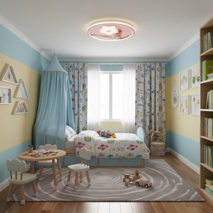 Brilagi - LED-dæmpbar loftlampe til børn BUNNY LED/83W/230V 3000-6000K Ø 49 cm + fjernbetjening