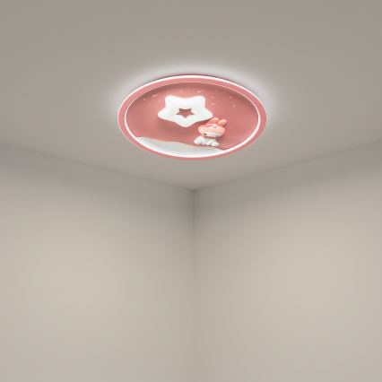 Brilagi - LED-dæmpbar loftlampe til børn BUNNY LED/83W/230V 3000-6000K Ø 49 cm + fjernbetjening