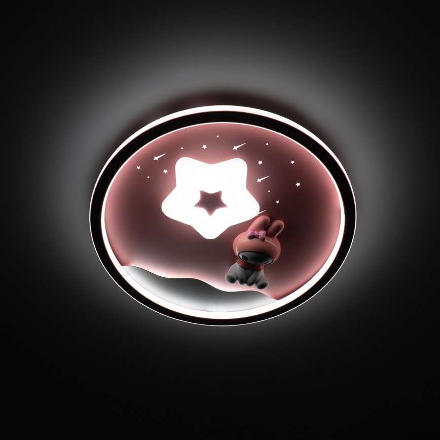 Brilagi - LED-dæmpbar loftlampe til børn BUNNY LED/83W/230V 3000-6000K Ø 49 cm + fjernbetjening