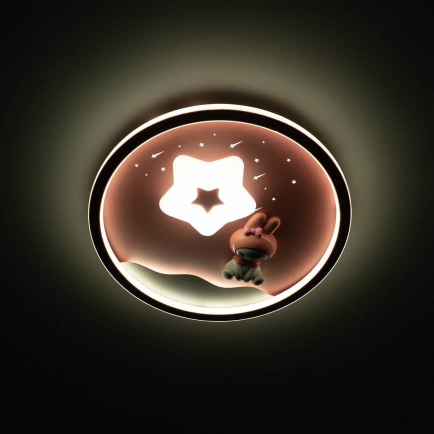 Brilagi - LED-dæmpbar loftlampe til børn BUNNY LED/83W/230V 3000-6000K Ø 49 cm + fjernbetjening