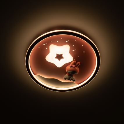 Brilagi - LED-dæmpbar loftlampe til børn BUNNY LED/83W/230V 3000-6000K Ø 49 cm + fjernbetjening