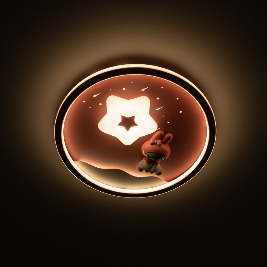 Brilagi - LED-dæmpbar loftlampe til børn BUNNY LED/83W/230V 3000-6000K Ø 49 cm + fjernbetjening