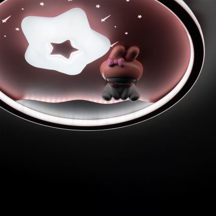 Brilagi - LED-dæmpbar loftlampe til børn BUNNY LED/83W/230V 3000-6000K Ø 49 cm + fjernbetjening