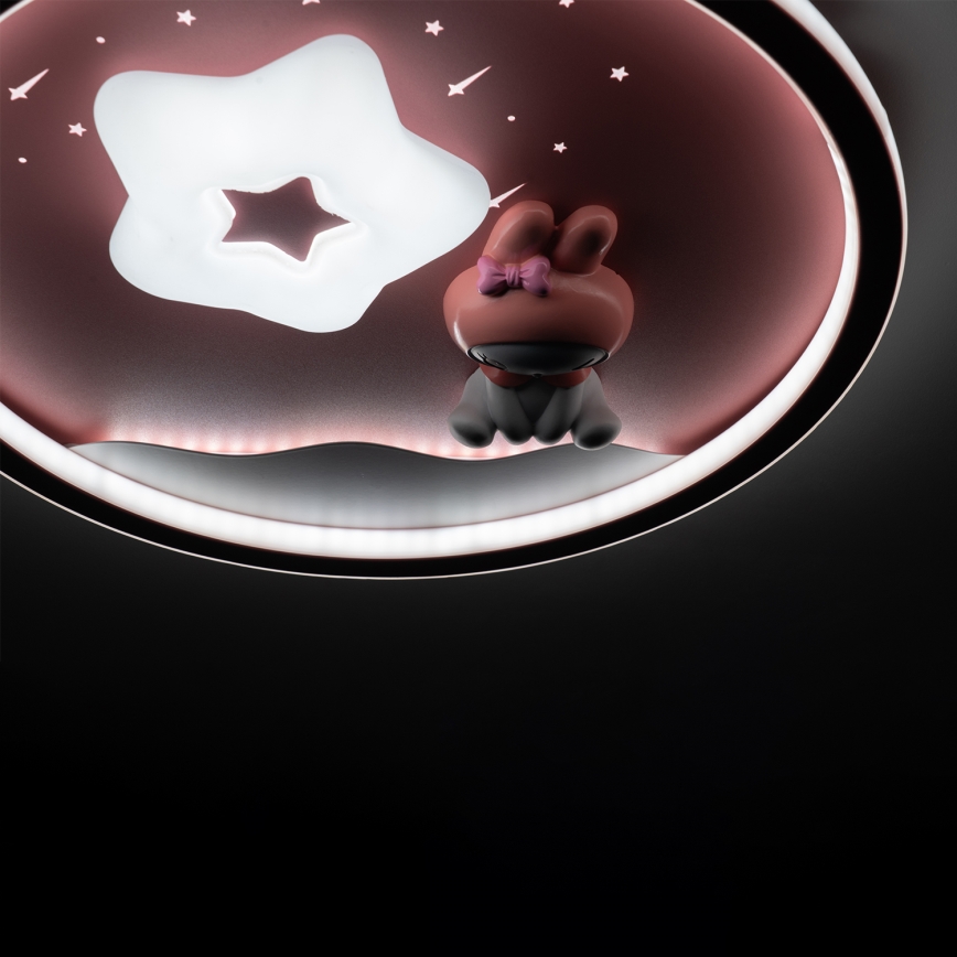 Brilagi - LED-dæmpbar loftlampe til børn BUNNY LED/83W/230V 3000-6000K Ø 49 cm + fjernbetjening