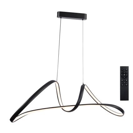 Brilagi - LED dæmpbar pendel på kabel TWISTER LED/60W/230V 3000-6000K sort + fjernbetjening
