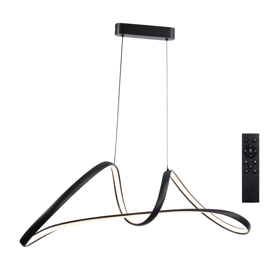 Brilagi - LED dæmpbar pendel på kabel TWISTER LED/60W/230V 3000-6000K sort + fjernbetjening