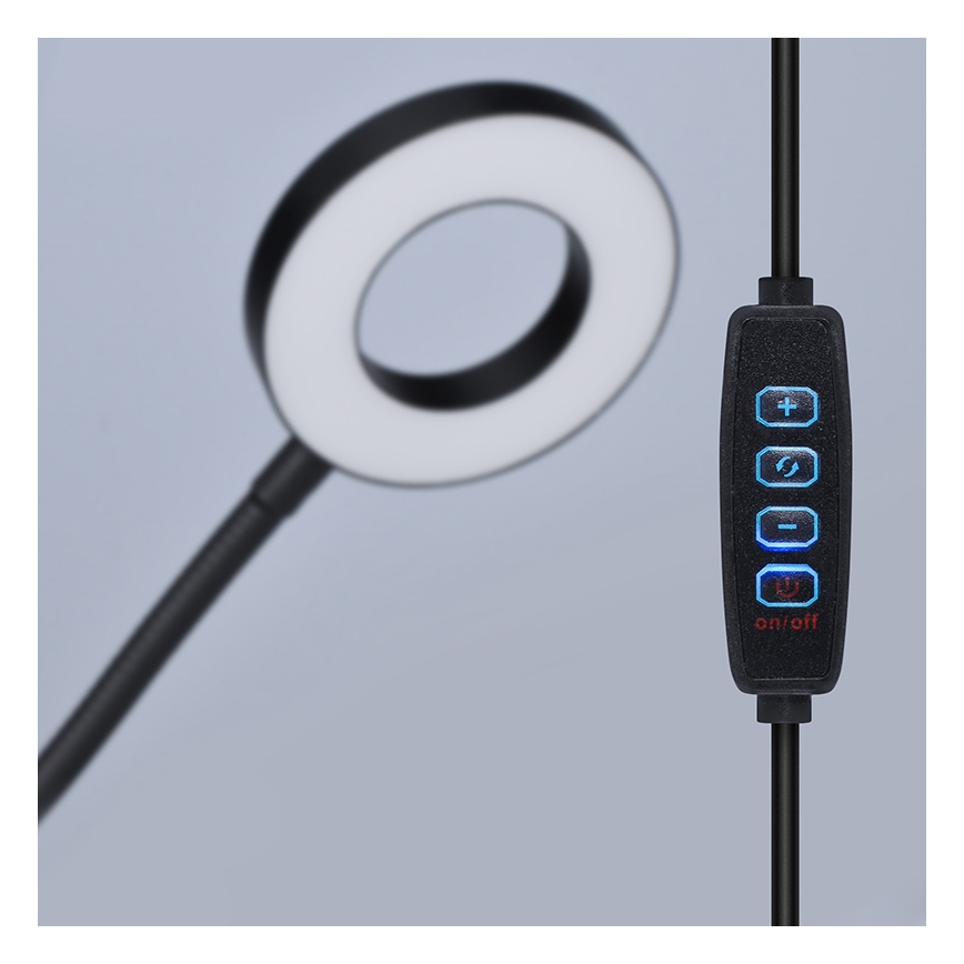 Brilagi -LED Dæmpbar lampe med klemme ORBELA LED/8W/5V 3000/4000/5000K sort