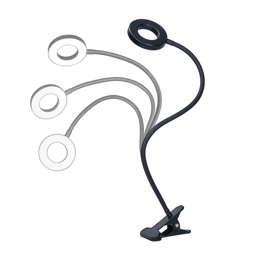 Brilagi -LED Dæmpbar lampe med klemme ORBELA LED/8W/5V 3000/4000/5000K sort