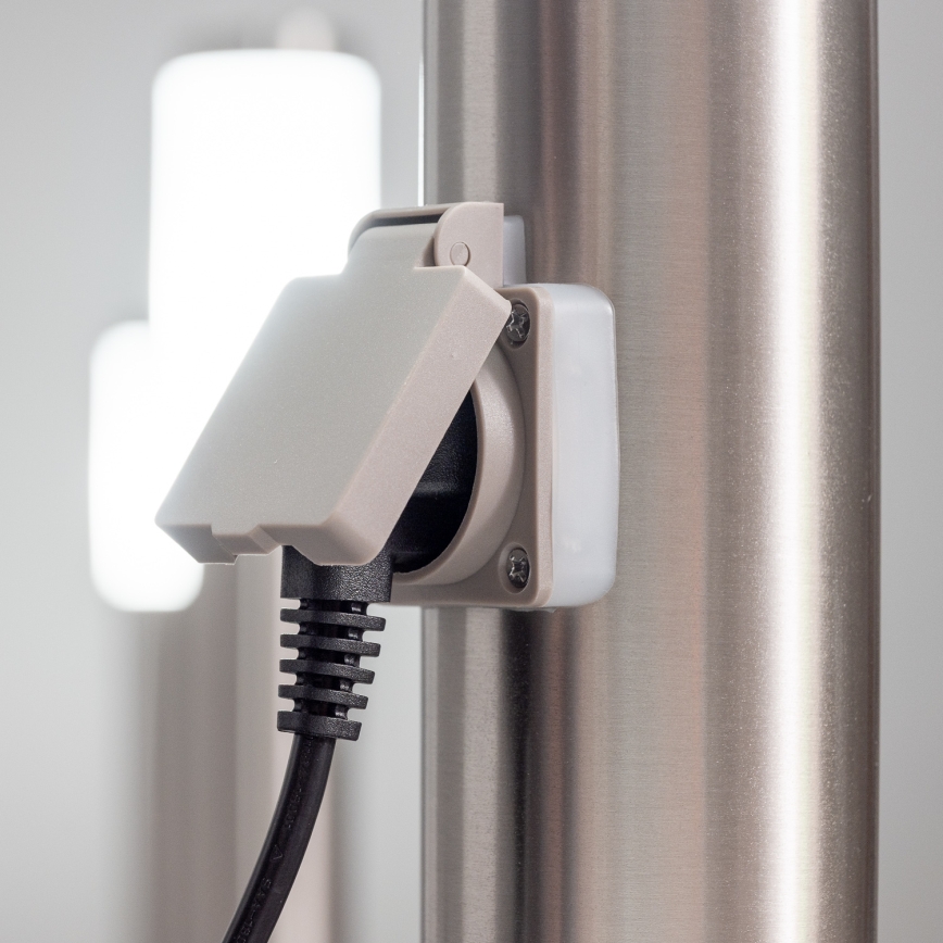 BRILAGI - LED-dæmpbar udendørslampe med stikkontakt ELIA 1xE27/6W/230V 2700-6500K IP44 Wi-Fi 50 cm mat krom
