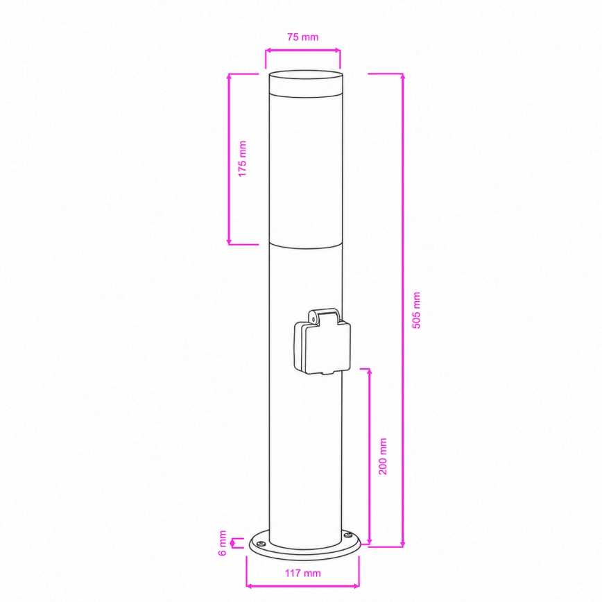 BRILAGI - LED-dæmpbar udendørslampe med stikkontakt ELIA 1xE27/6W/230V 2700-6500K IP44 Wi-Fi 50 cm mat krom