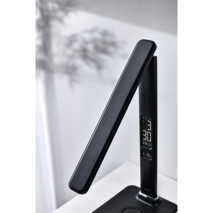 Brilagi - LED dæmpbar bordlampe med trådløs QI-opladning og USB REGINA LED/8,5W/230V sort