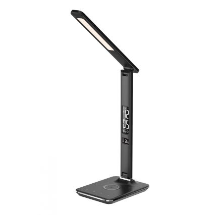 Brilagi - LED dæmpbar bordlampe med trådløs QI-opladning og USB REGINA LED/8,5W/230V sort