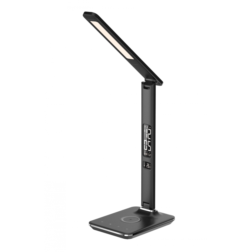 Brilagi - LED dæmpbar bordlampe med trådløs QI-opladning og USB REGINA LED/8,5W/230V sort