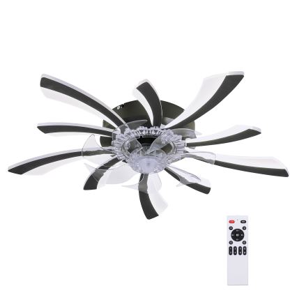 Brilagi - LED dæmpbar loftlampe med ventilator LED/50W/230V 3000-6500K sort + fjernbetjening