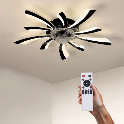 Brilagi - LED dæmpbar loftlampe med ventilator LED/50W/230V 3000-6500K sort + fjernbetjening