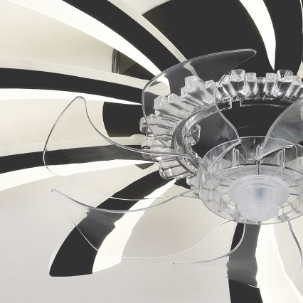 Brilagi - LED dæmpbar loftlampe med ventilator LED/50W/230V 3000-6500K sort + fjernbetjening