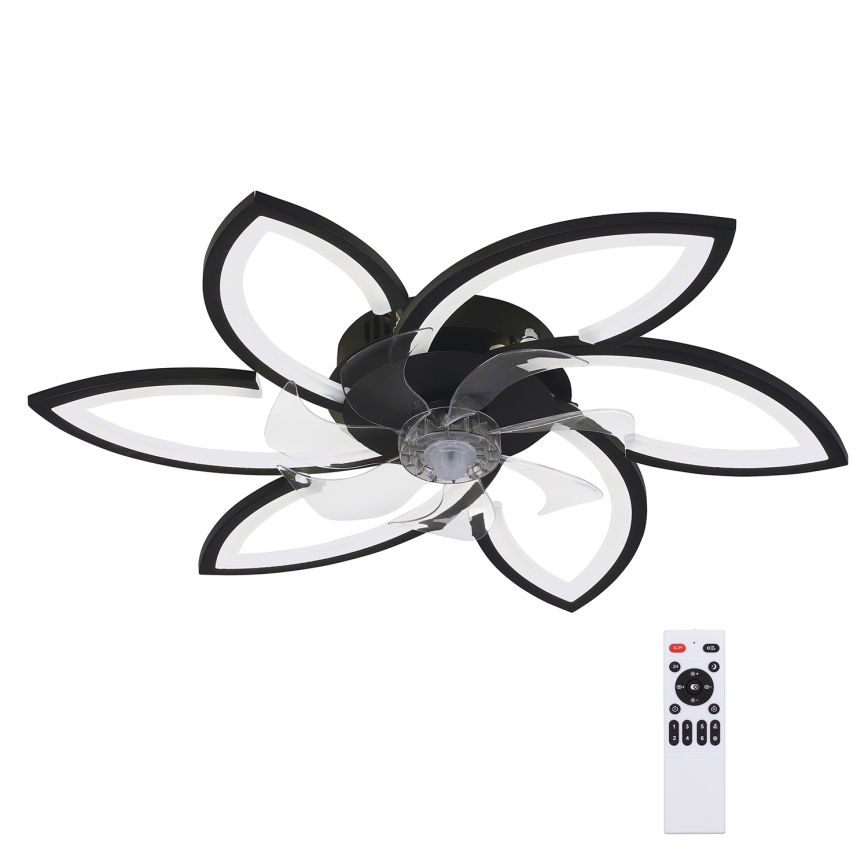 Brilagi - LED dæmpbar loftlampe med ventilator LED/50W/230V 3000-6500K sort + fjernbetjening