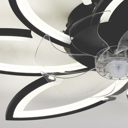 Brilagi - LED dæmpbar loftlampe med ventilator LED/50W/230V 3000-6500K sort + fjernbetjening