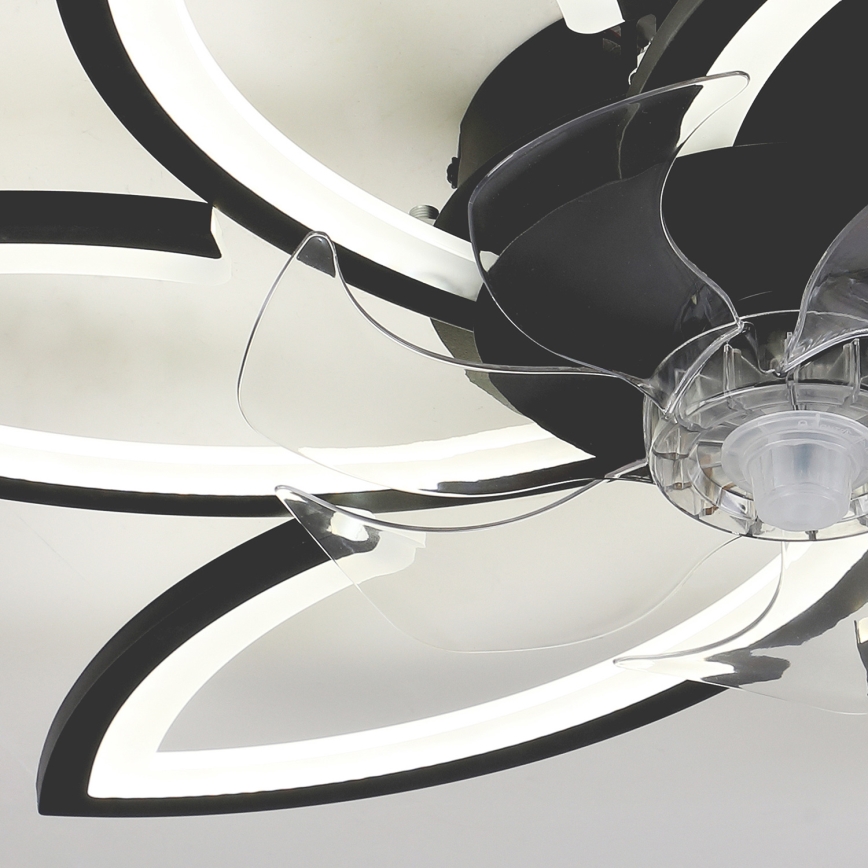 Brilagi - LED dæmpbar loftlampe med ventilator LED/50W/230V 3000-6500K sort + fjernbetjening