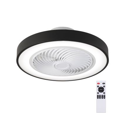 Brilagi - LED dæmpbar loftlampe med ventilator LED/30W/230V 3000-6500K diameter 50 cm sort + fjernbetjening