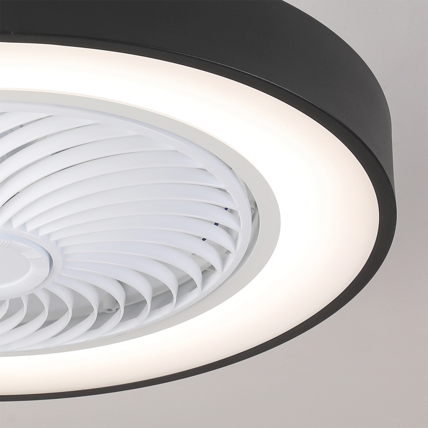Brilagi - LED dæmpbar loftlampe med ventilator LED/30W/230V 3000-6500K diameter 50 cm sort + fjernbetjening