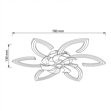 Brilagi - LED dæmpbar loftlampe med ventilator LED/50W/230V 3000-6500K hvid + fjernbetjening