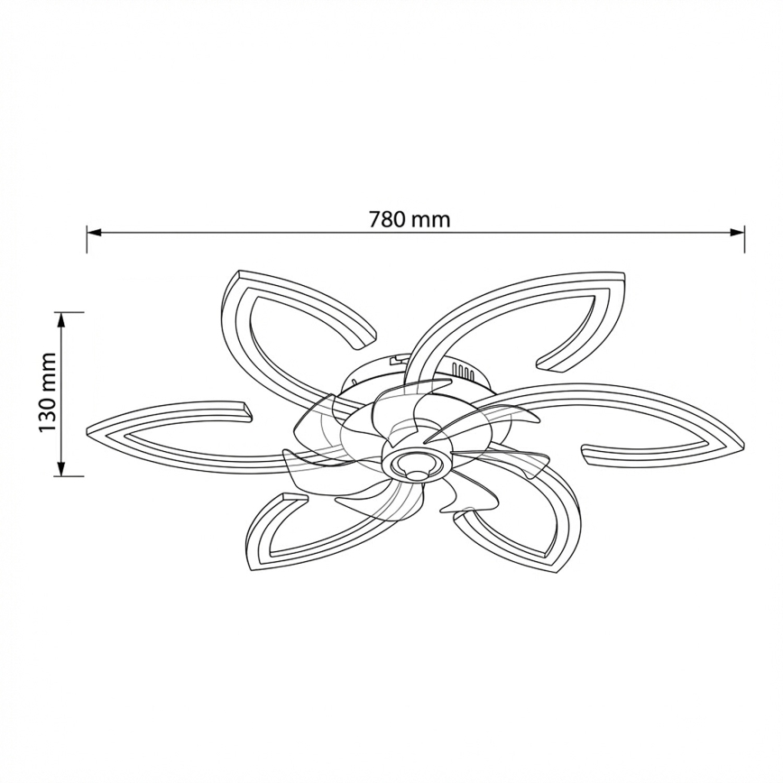 Brilagi - LED dæmpbar loftlampe med ventilator LED/50W/230V 3000-6500K hvid + fjernbetjening