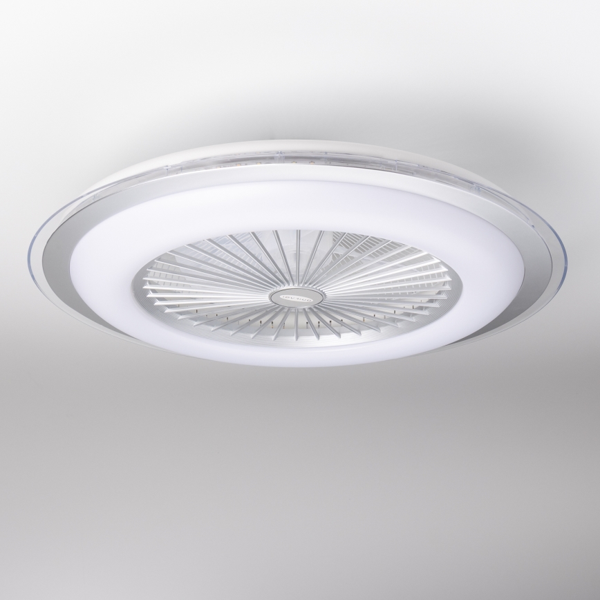 Brilagi - LED Dæmpbar lampe med ventilator RONDA LED/48W/230V 3000-6000K sølv + fjernbetjening