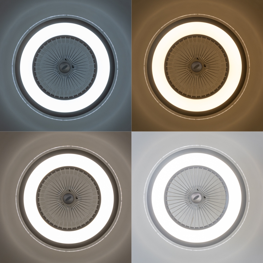 Brilagi - LED Dæmpbar lampe med ventilator RONDA LED/48W/230V 3000-6000K sølv + fjernbetjening