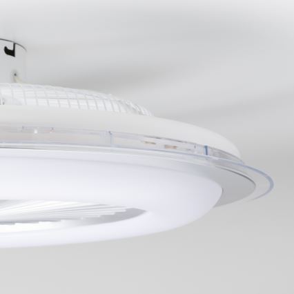 Brilagi - LED Dæmpbar lampe med ventilator RONDA LED/48W/230V 3000-6000K sølv + fjernbetjening
