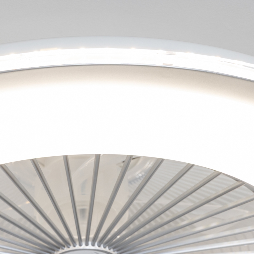 Brilagi - LED Dæmpbar lampe med ventilator RONDA LED/48W/230V 3000-6000K sølv + fjernbetjening