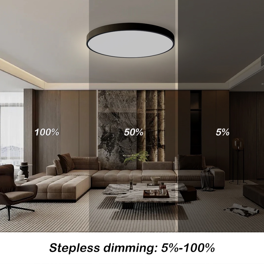 Brilagi - LED Dæmpbar loftlampe POOL SMART LED/128W/230V 3000-6000K 100 cm Wi-Fi Tuya sort + fjernbetjening