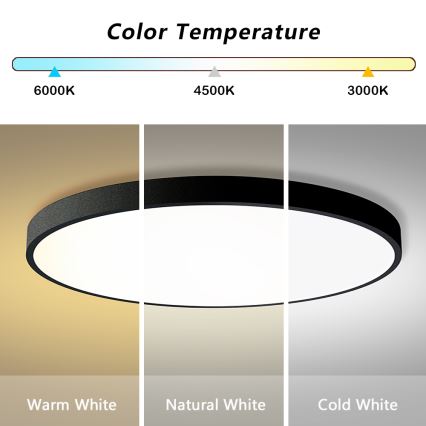 Brilagi - LED Dæmpbar loftlampe POOL SMART LED/128W/230V 3000-6000K 100 cm Wi-Fi Tuya sort + fjernbetjening